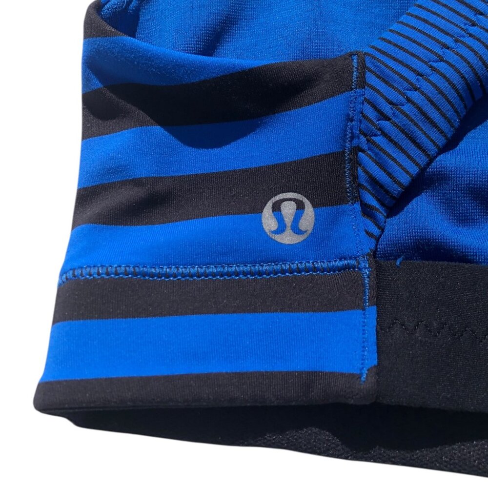 Lululemon Blue & Black Striped Crisscross Back Sports Bra, M - Picture 5 of 5